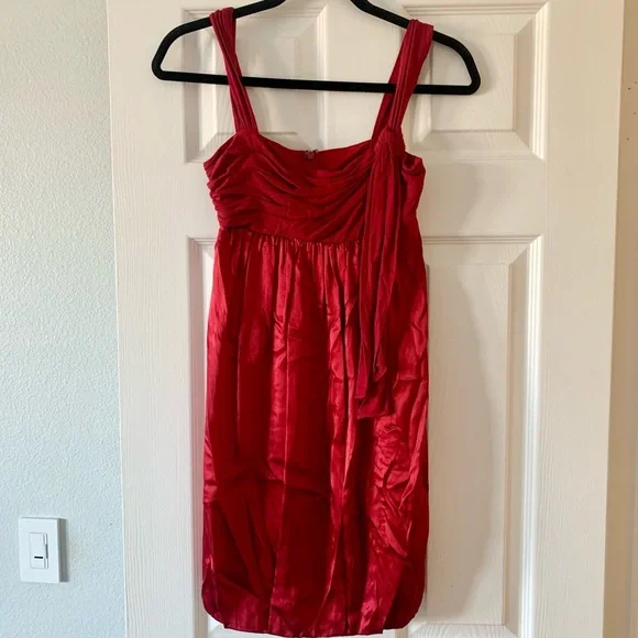 BCBGMaxAzria | Dresses | Nwt 24 Bcbg Max Azria Red Satin Bubble Dress Size  0 Xs | Poshmark